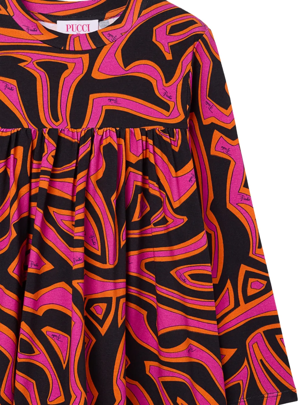 PUCCI Junior Labirinto print mini dress Zwart