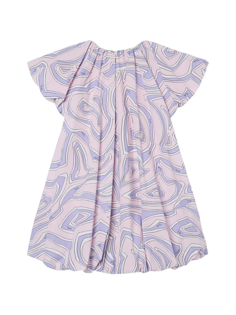 PUCCI Junior Popeline mini-jurk met Labirinto-print Roze