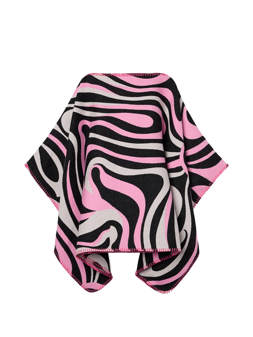 PUCCI Junior Marmo printed-flannel cape - Rosa