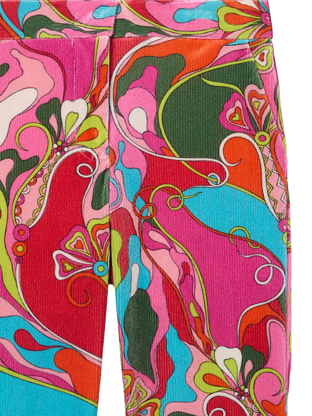 PUCCI Junior Orchidee print velvet trousers Veelkleurig