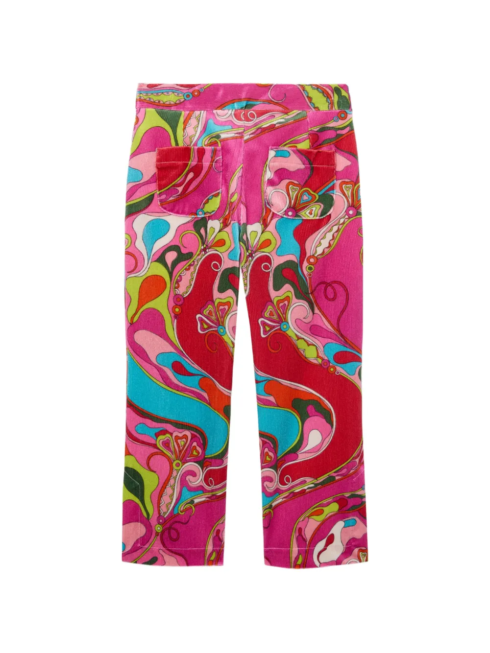 PUCCI Junior Orchidee print velvet trousers Veelkleurig