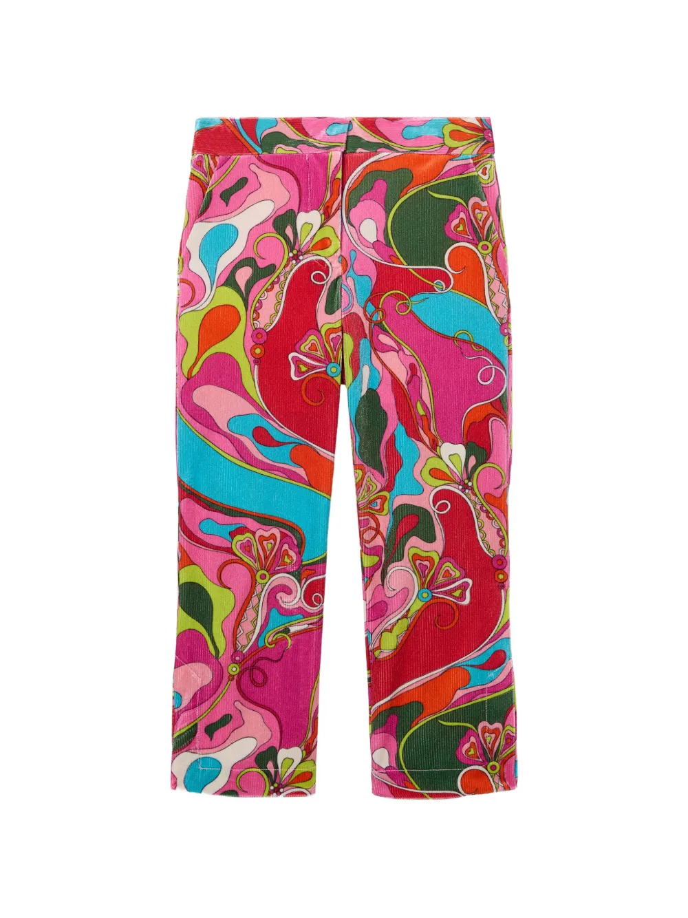 PUCCI Junior Orchidee print velvet trousers - Mehrfarbig