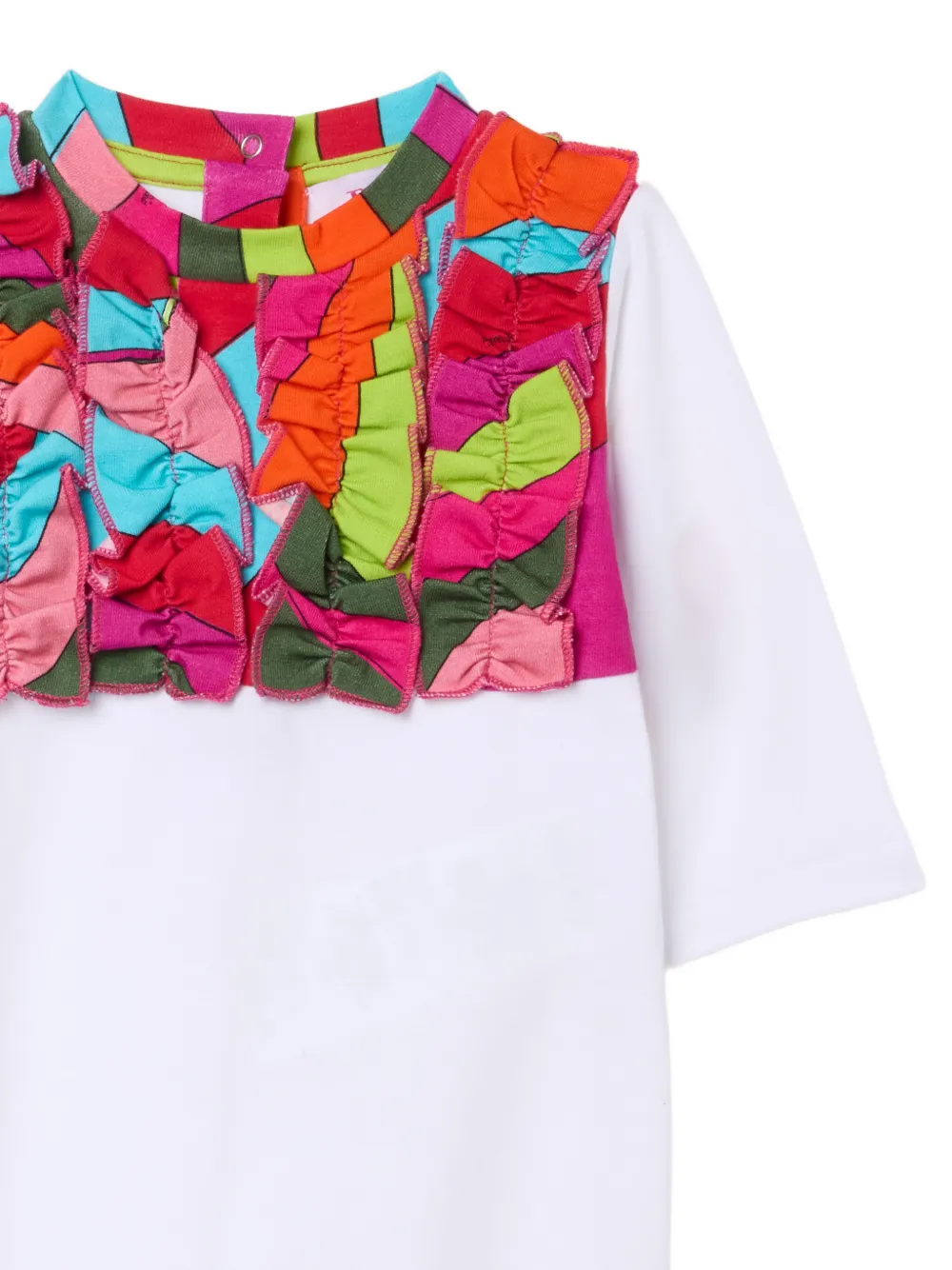 PUCCI Junior ruffled-printed babygrow set (set of two) Wit