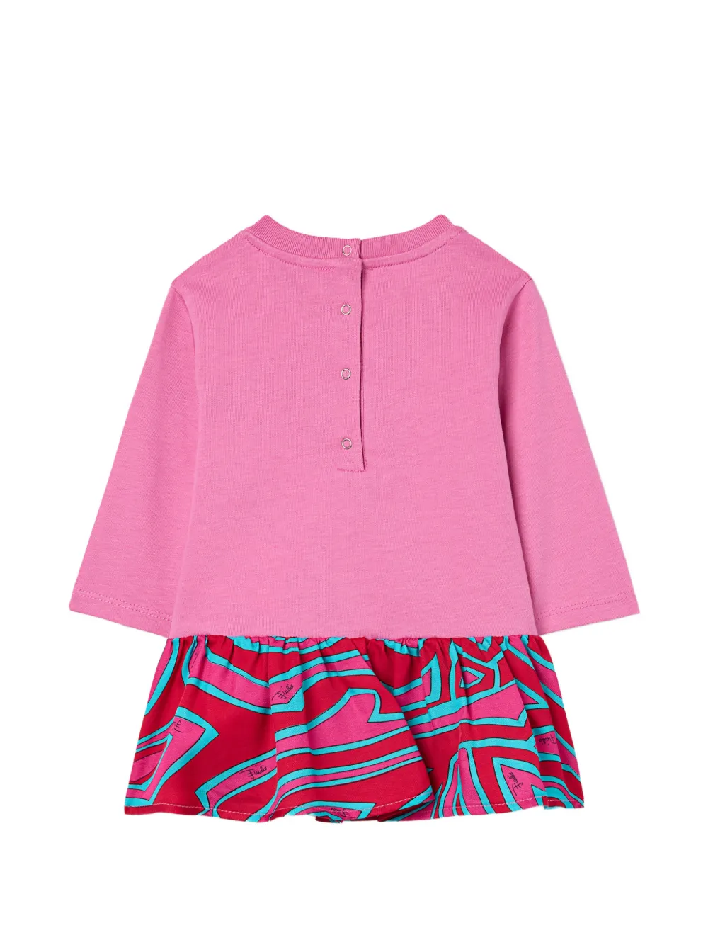 PUCCI Junior Labirinto printed-ruffled mini dress Roze