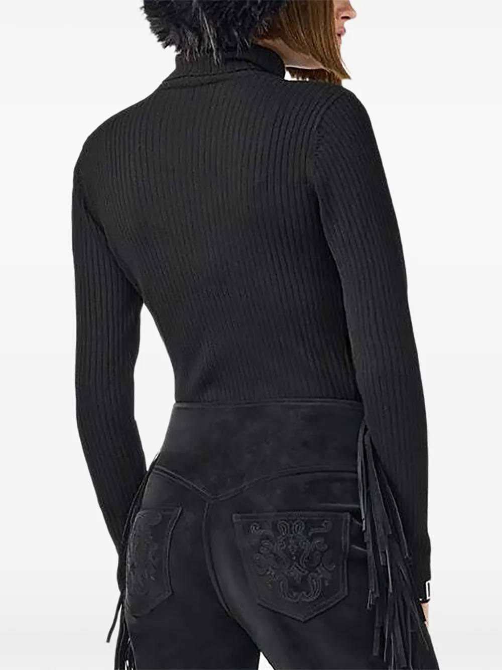 Goldbergh Mira ribbed-knit roll-neck sweater Zwart