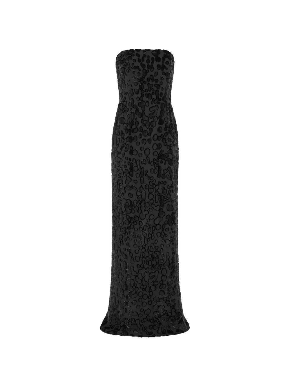 16Arlington Frasia devoré strapless bodycon maxi gown dress Zwart