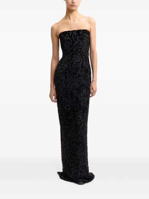 16Arlington Frasia devoré strapless bodycon maxi gown dress