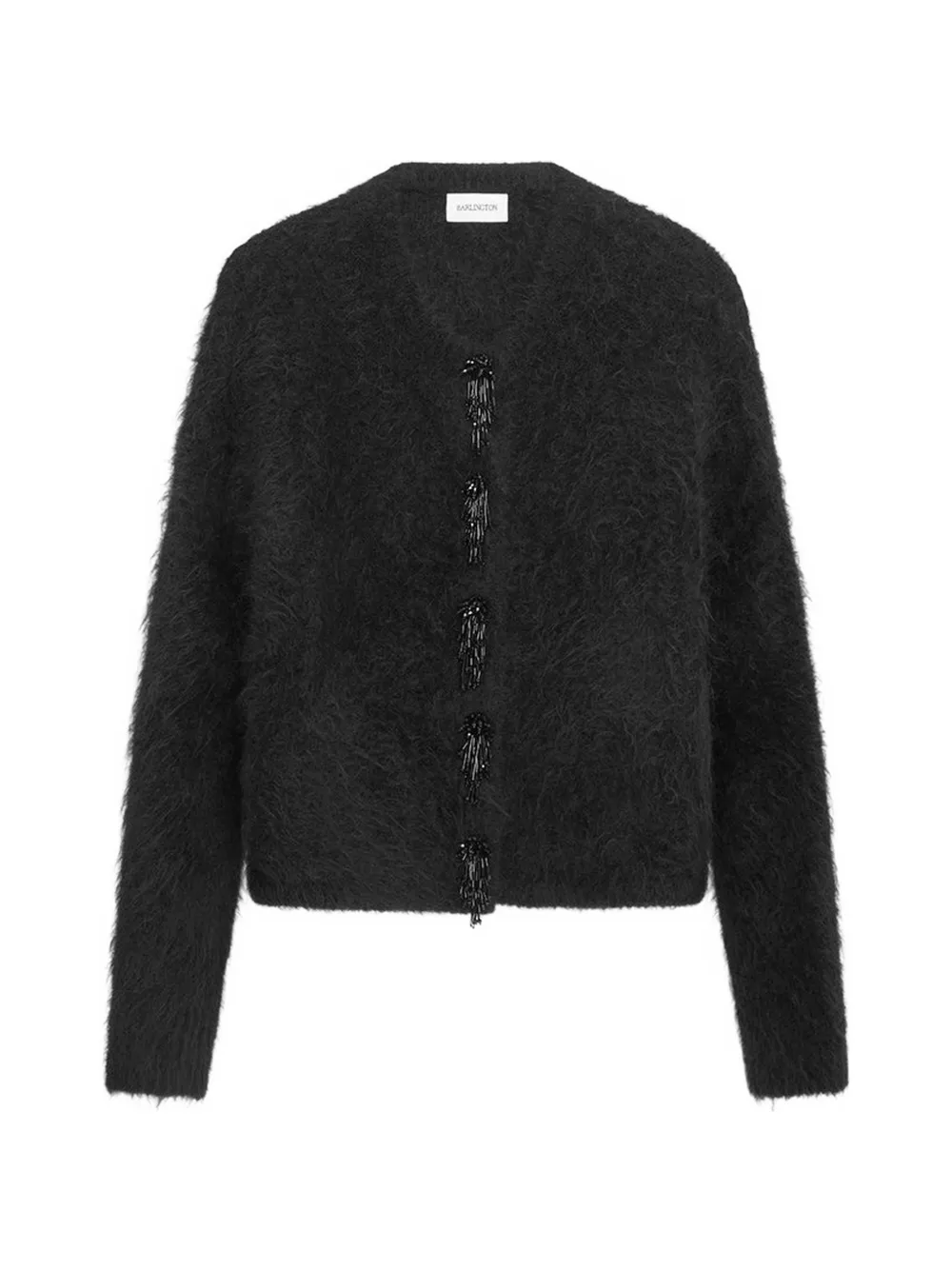 16Arlington Idro bead-embellished alpaca-knit cardigan - Black