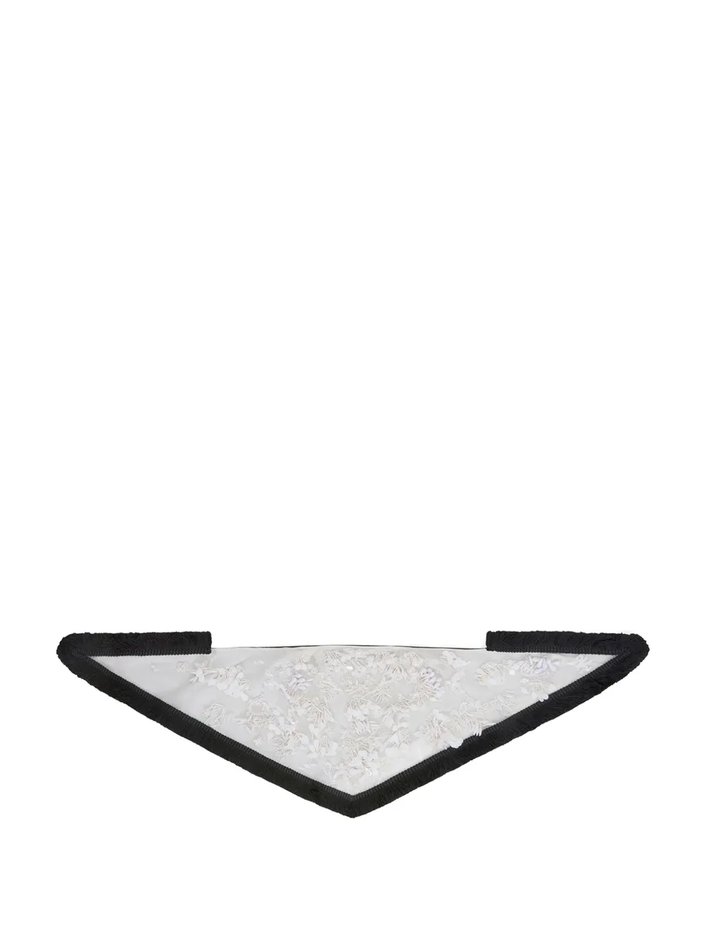 16Arlington Bandana Mitzy con ricamo e frange - Bianco