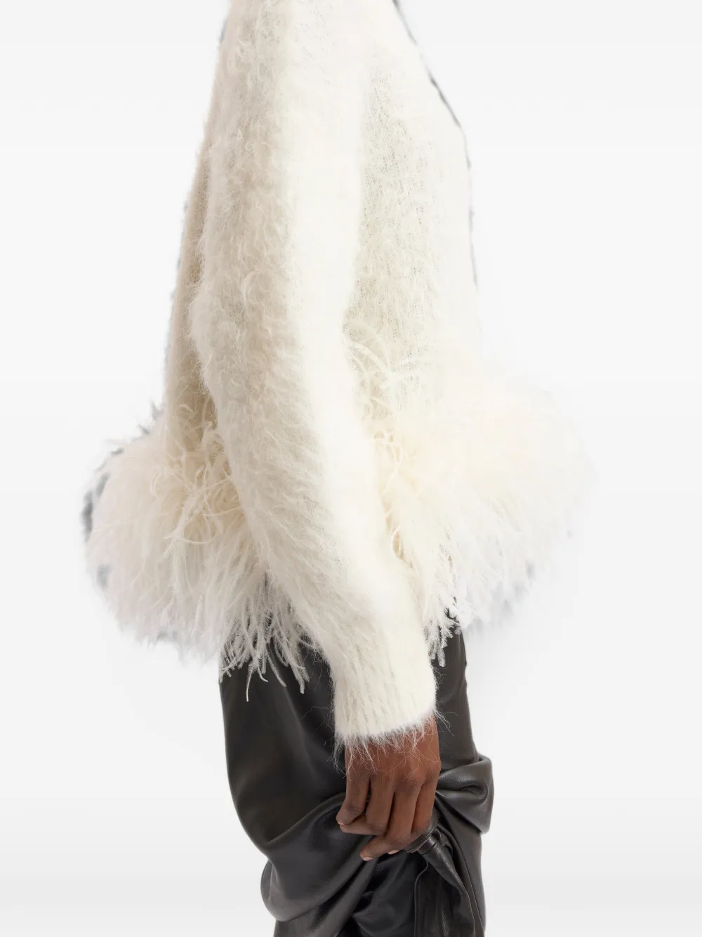 16Arlington Dovico feather-trim sweater Wit