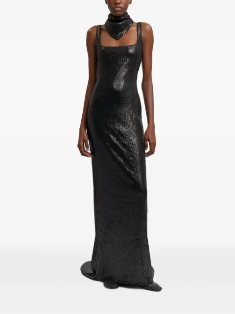 16Arlington Electra diamond-sequin slim-fit maxi gown dress