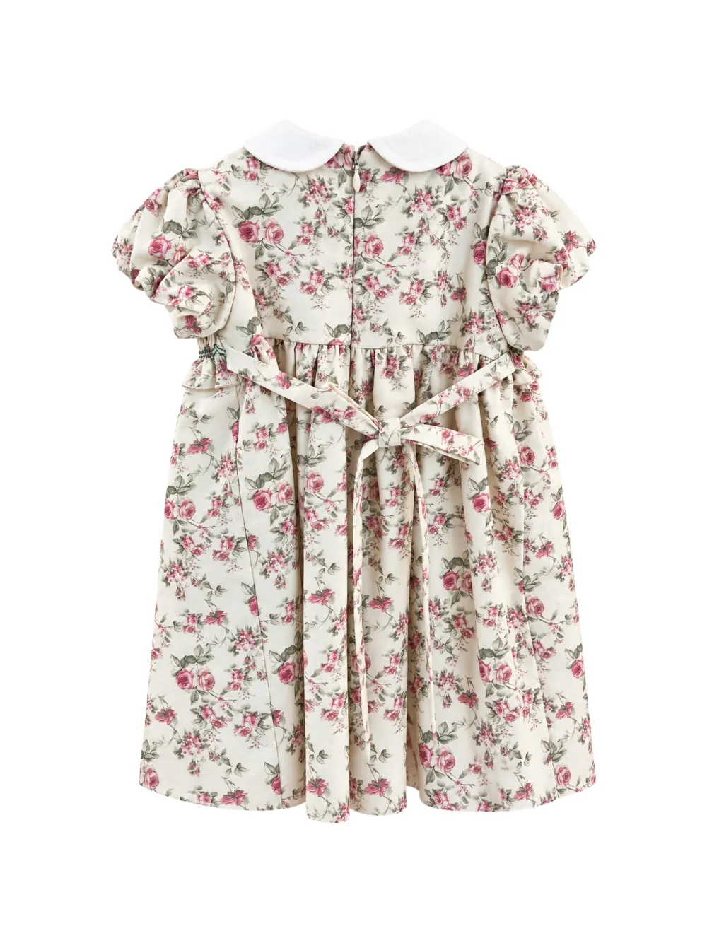 La Stupenderia floral-print smocked dress Beige
