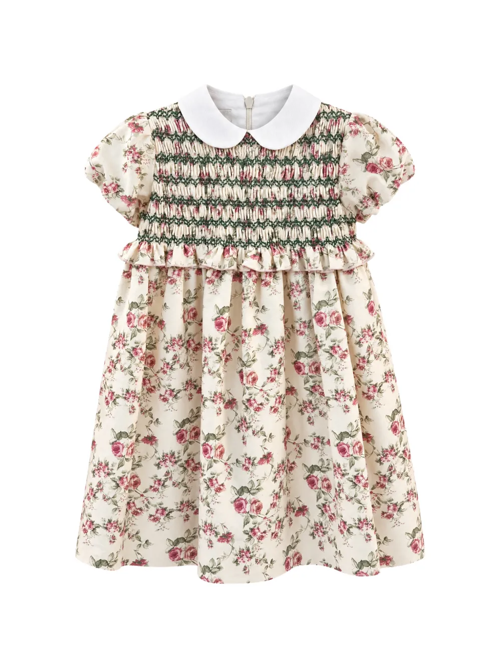 La Stupenderia floral-print smocked dress - Toni neutri