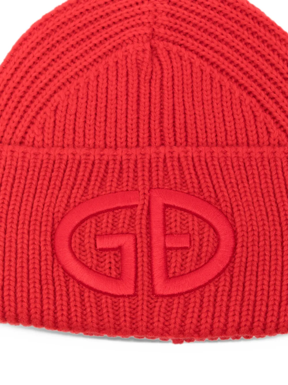 Goldbergh Valerie geribbelde muts met geborduurd logo Rood