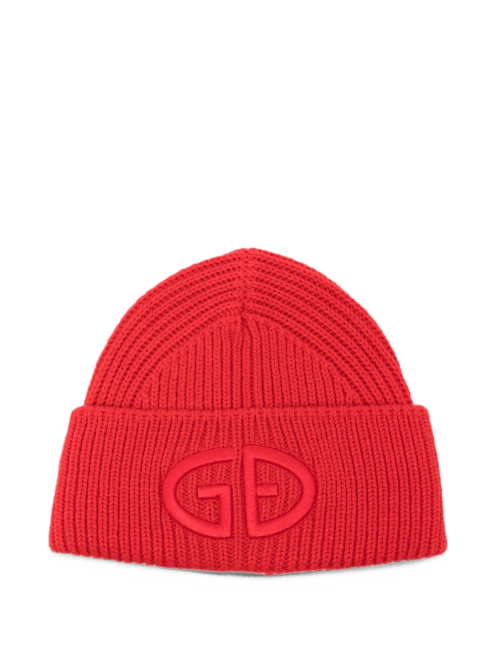 Goldbergh Valerie geribbelde muts met geborduurd logo Rood