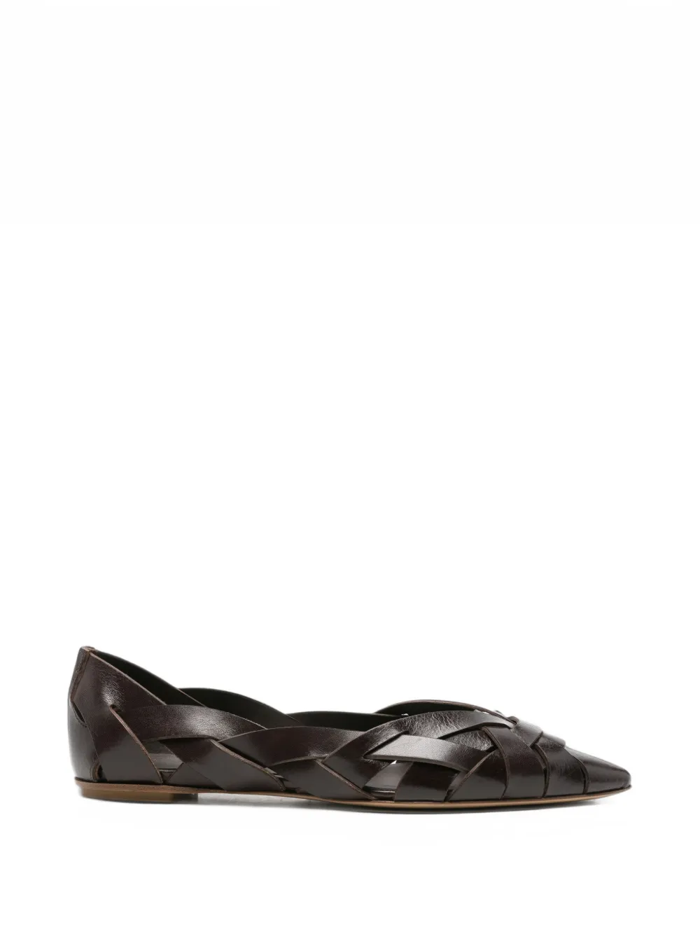 Del Carlo woven leather ballet flats - Marrone