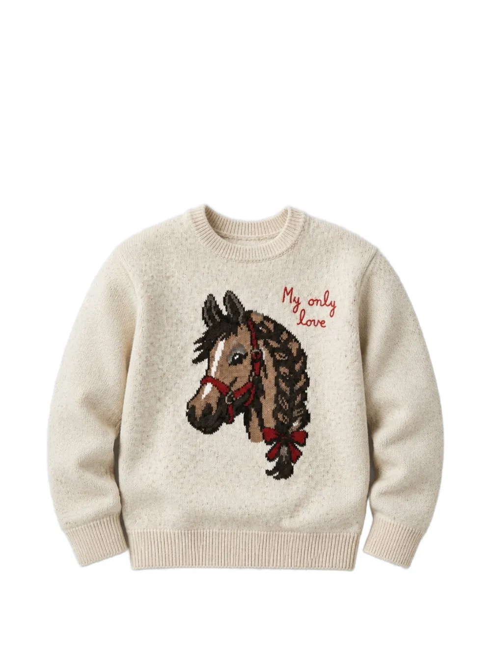 MC2 Saint Barth horse-intarsia sweater Beige