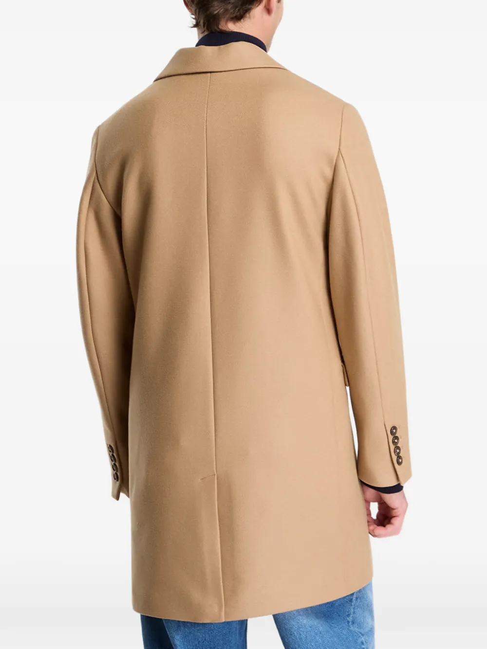 Gant single-breasted notched-lapels coat Beige