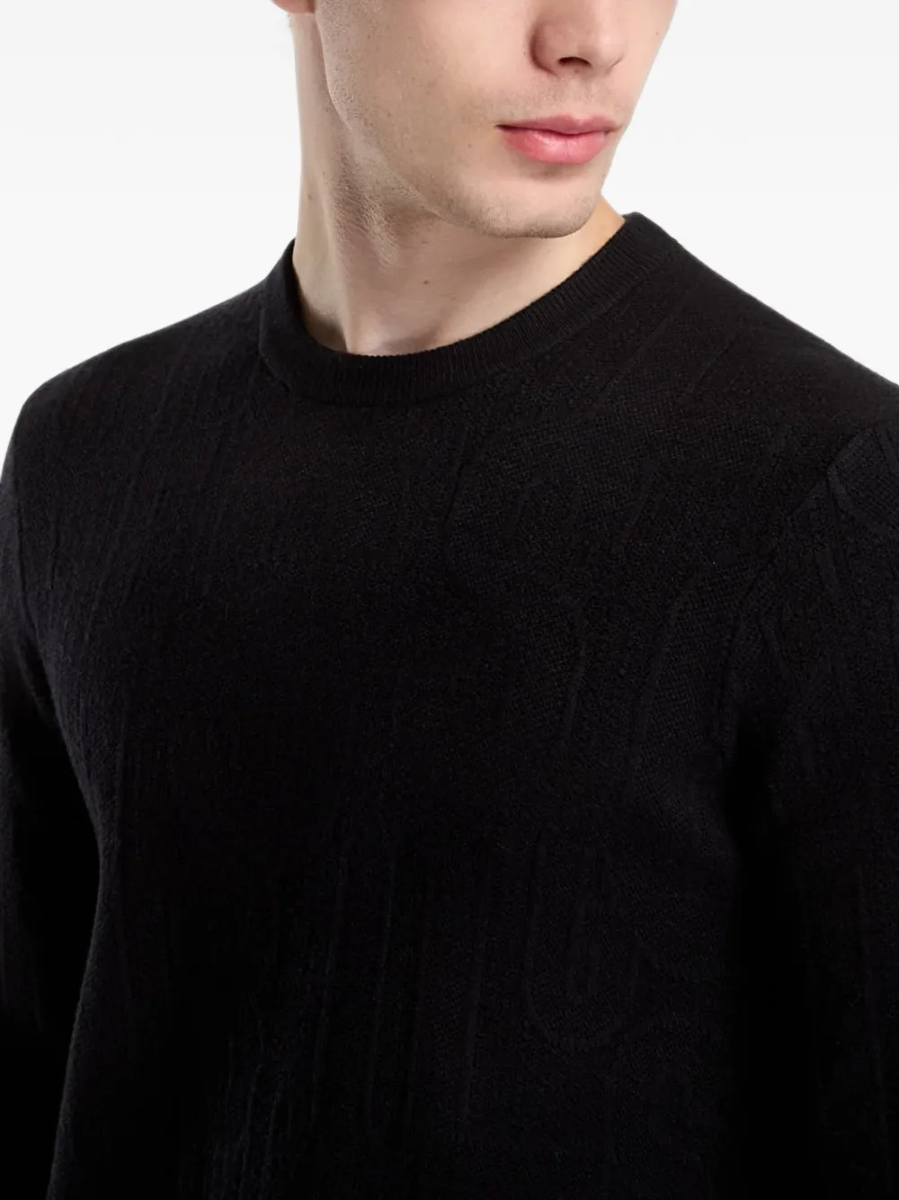 GUESS USA all over logo sweater Zwart
