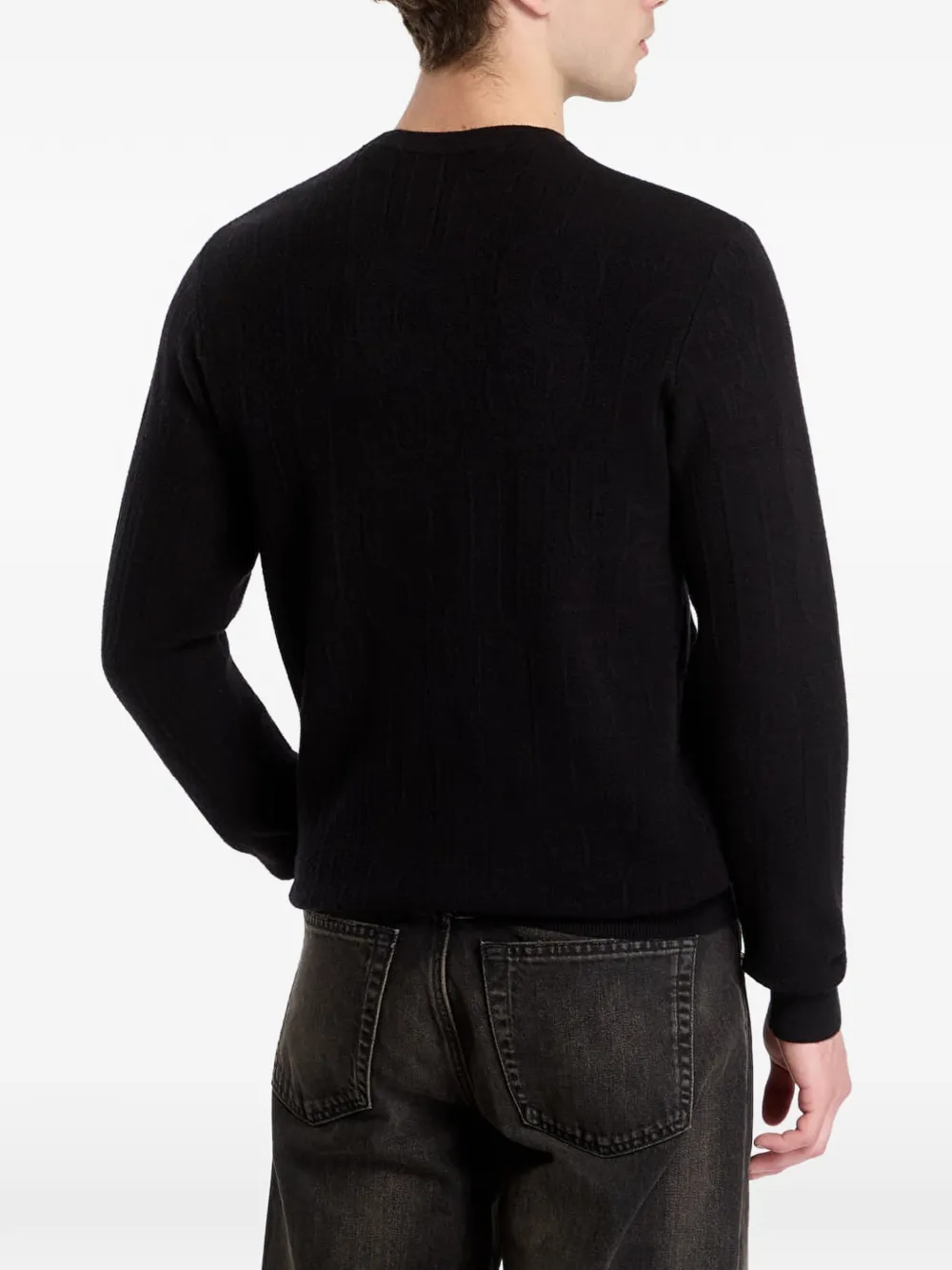 GUESS USA all over logo sweater Zwart