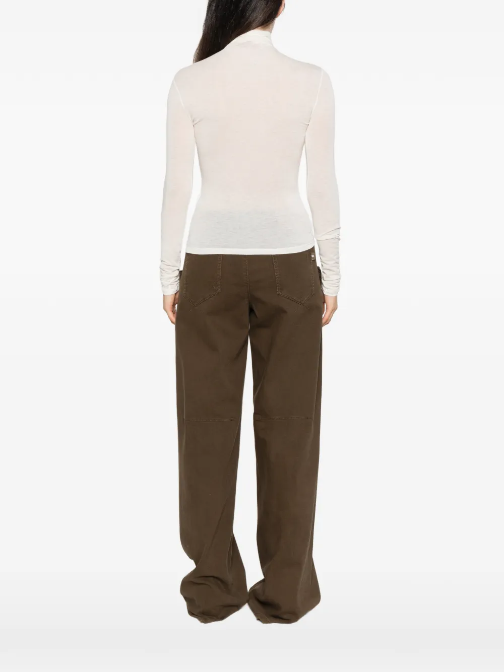 Ermanno Scervino lace-appliqué high-neck sweater Wit