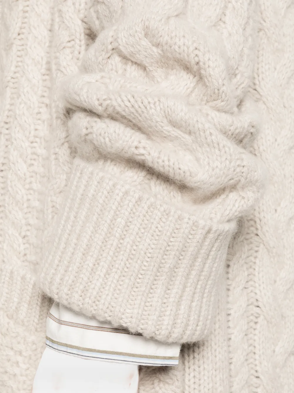 Ermanno Scervino cable-knit long cardigan Grijs
