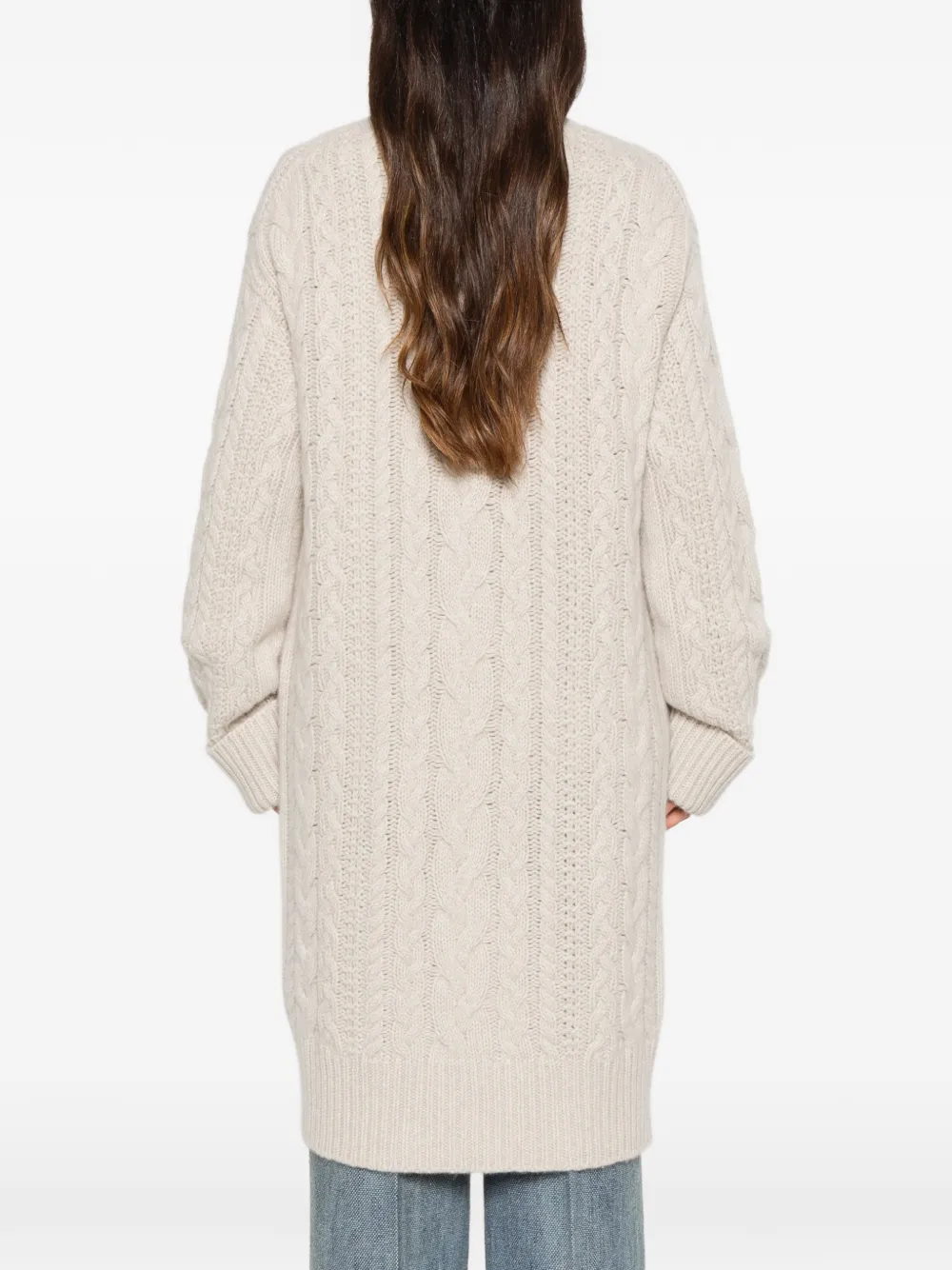 Ermanno Scervino cable-knit long cardigan Grijs
