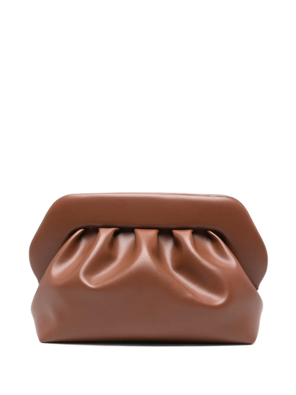 Themoirè ruched clutch bag - Marrone