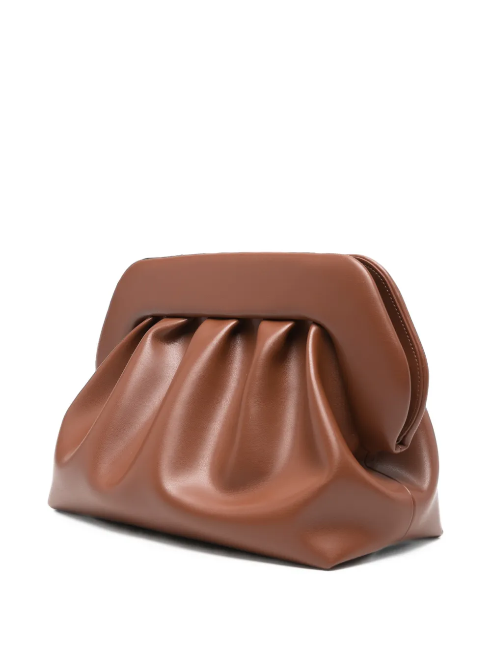 Themoirè ruched clutch bag Bruin