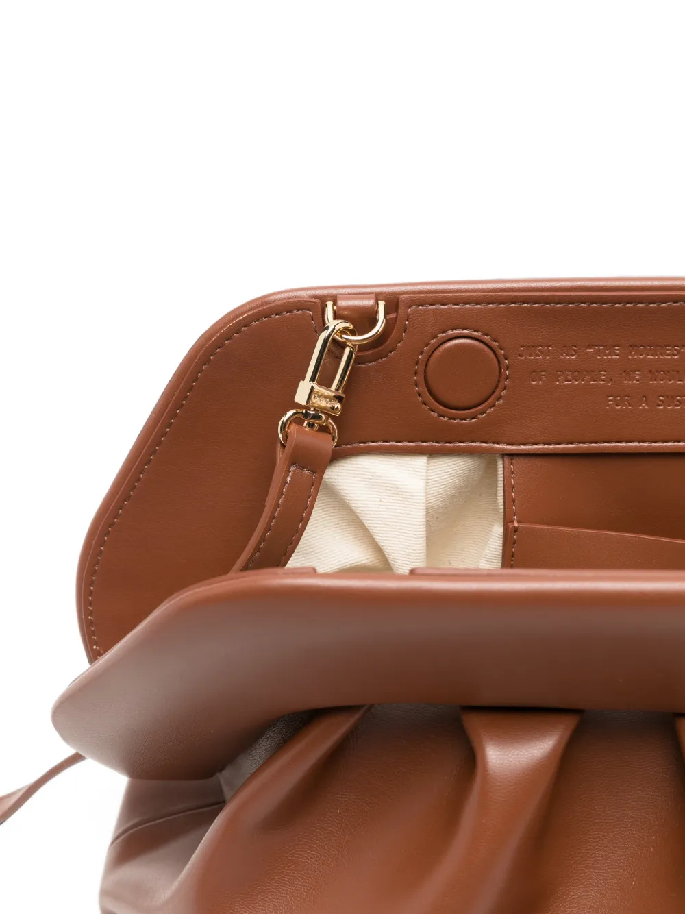 Themoirè ruched clutch bag Bruin