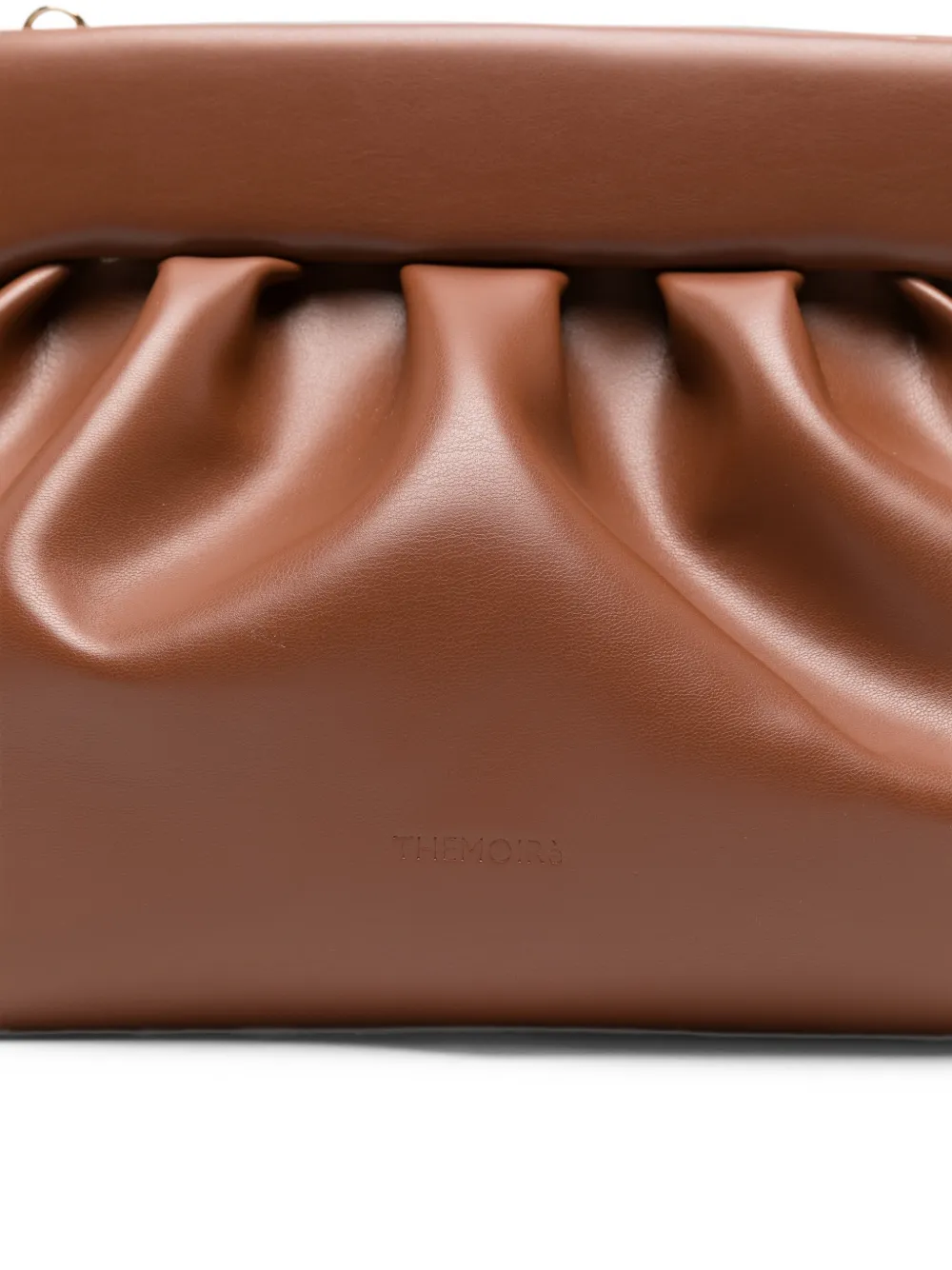 Themoirè ruched clutch bag Bruin