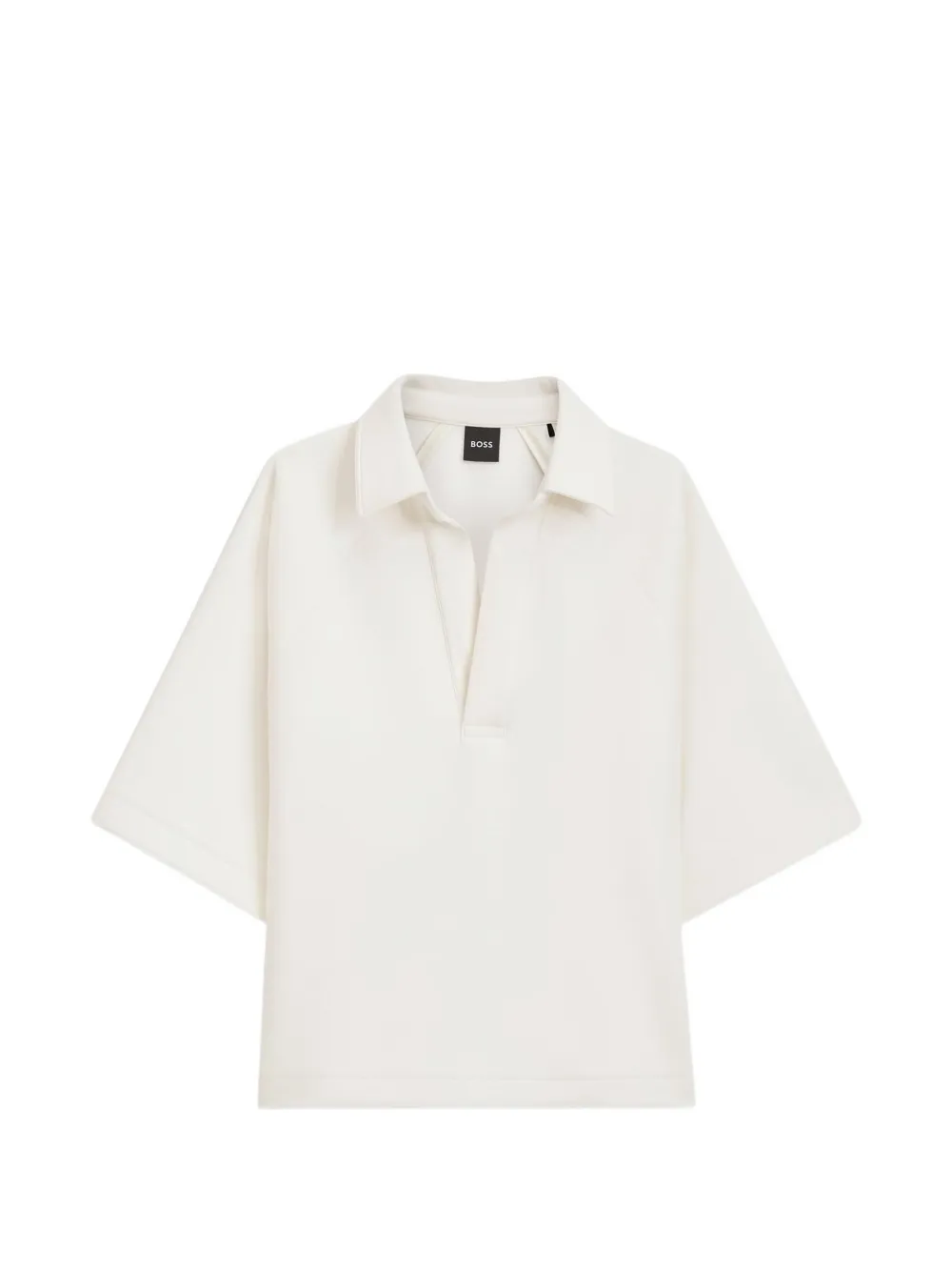 BOSS loose-fit polo sweatshirt in scuba-jersey - Nude