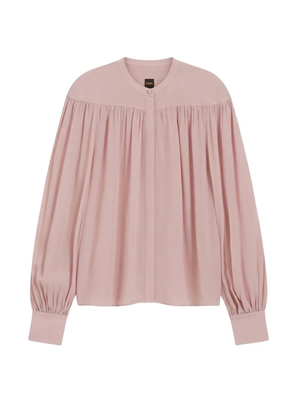 BOSS relaxed-fit blouse in crepe de chine Roze