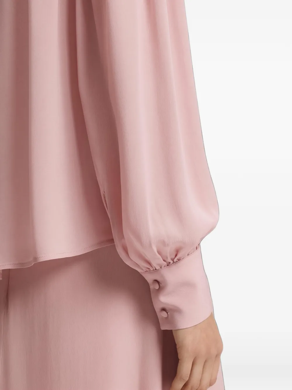 BOSS relaxed-fit blouse in crepe de chine Roze