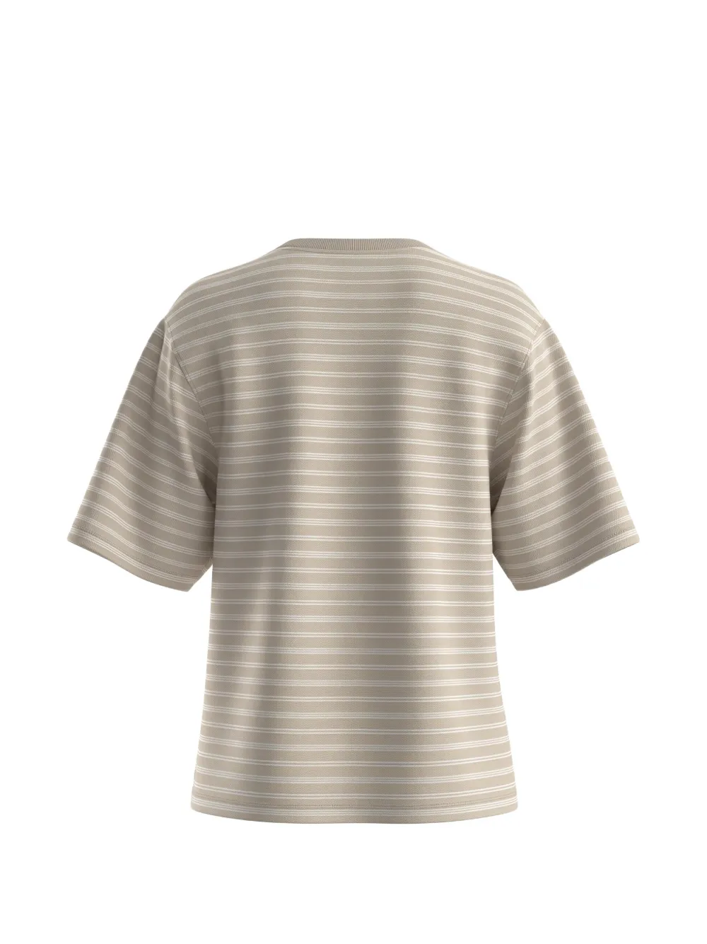 BOSS Eregular striped crew neck T-shirt Beige