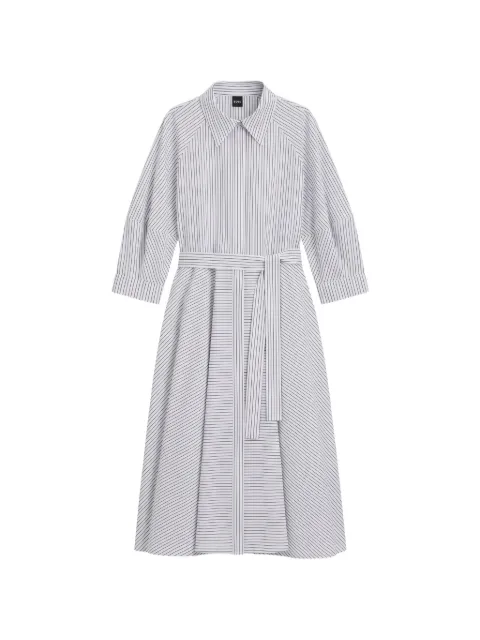 BOSS striped cotton shirt dress