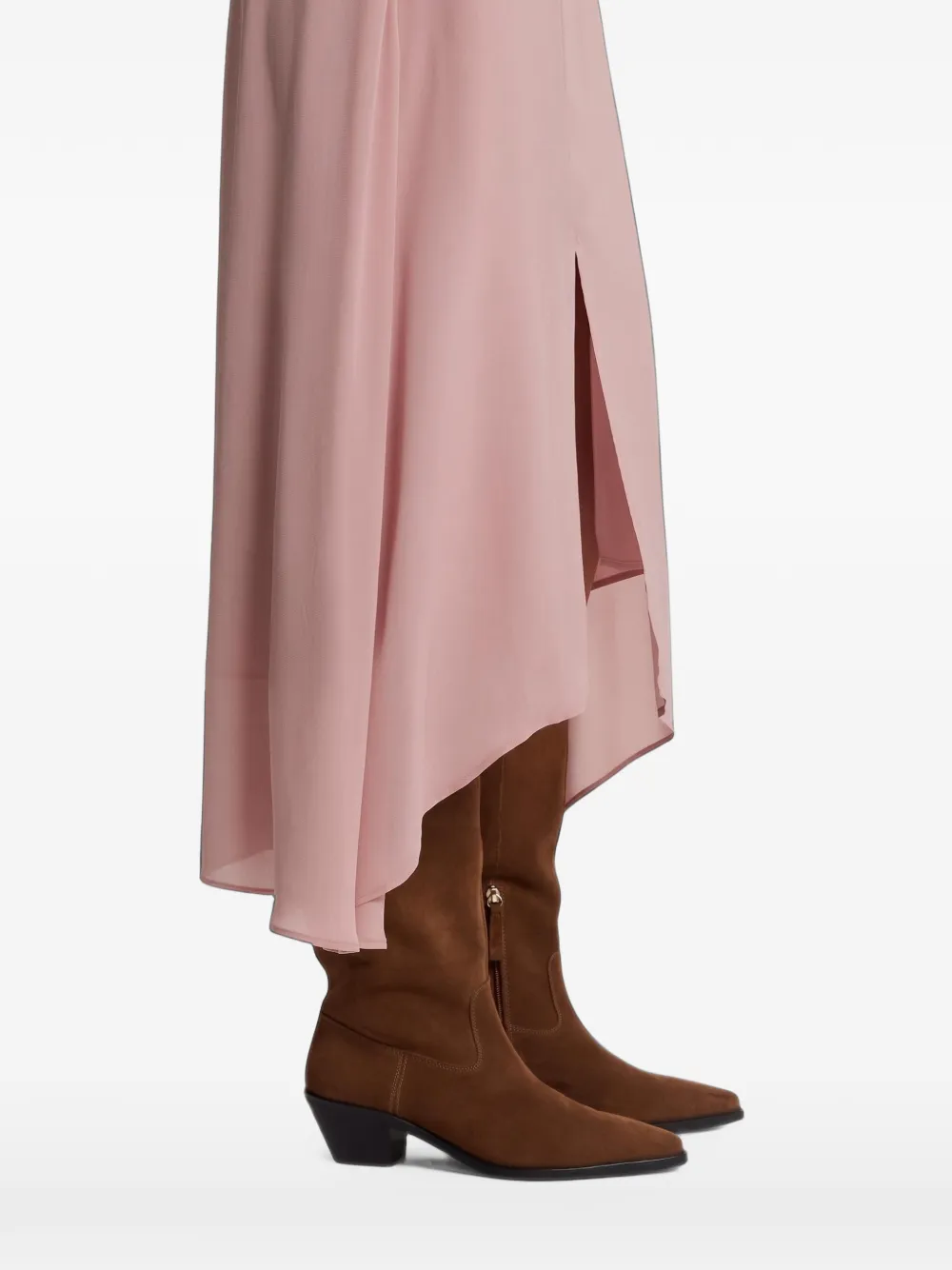 BOSS midi skirt in crepe de chine Roze