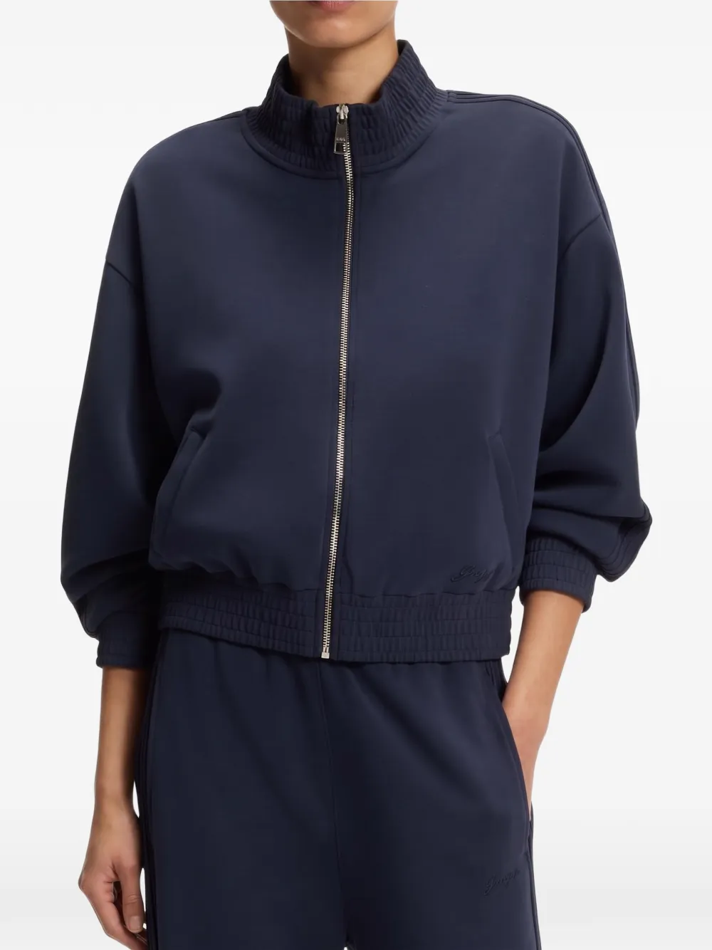 BOSS relaxed-fit sweatshirt with piping details Blauw