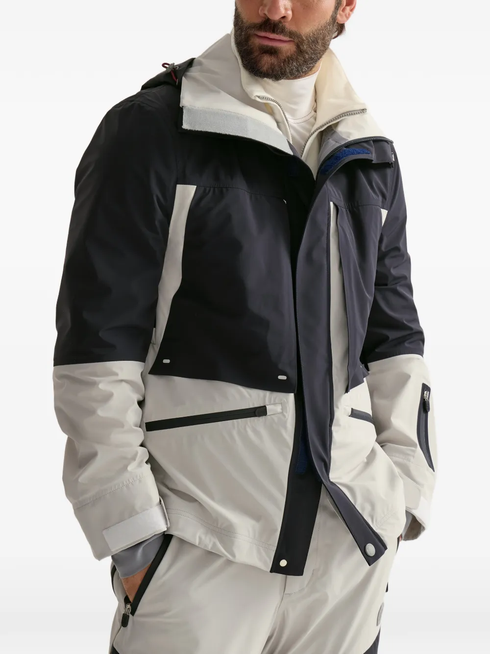 Brunello Cucinelli Mountain Performance jacket in bonded taffeta Blauw