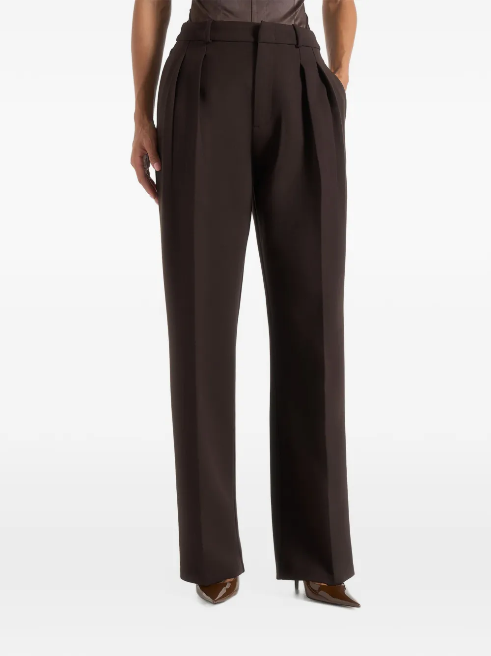 Manière De Voir Julie in brown tailored twin pleat trousers - Marrone
