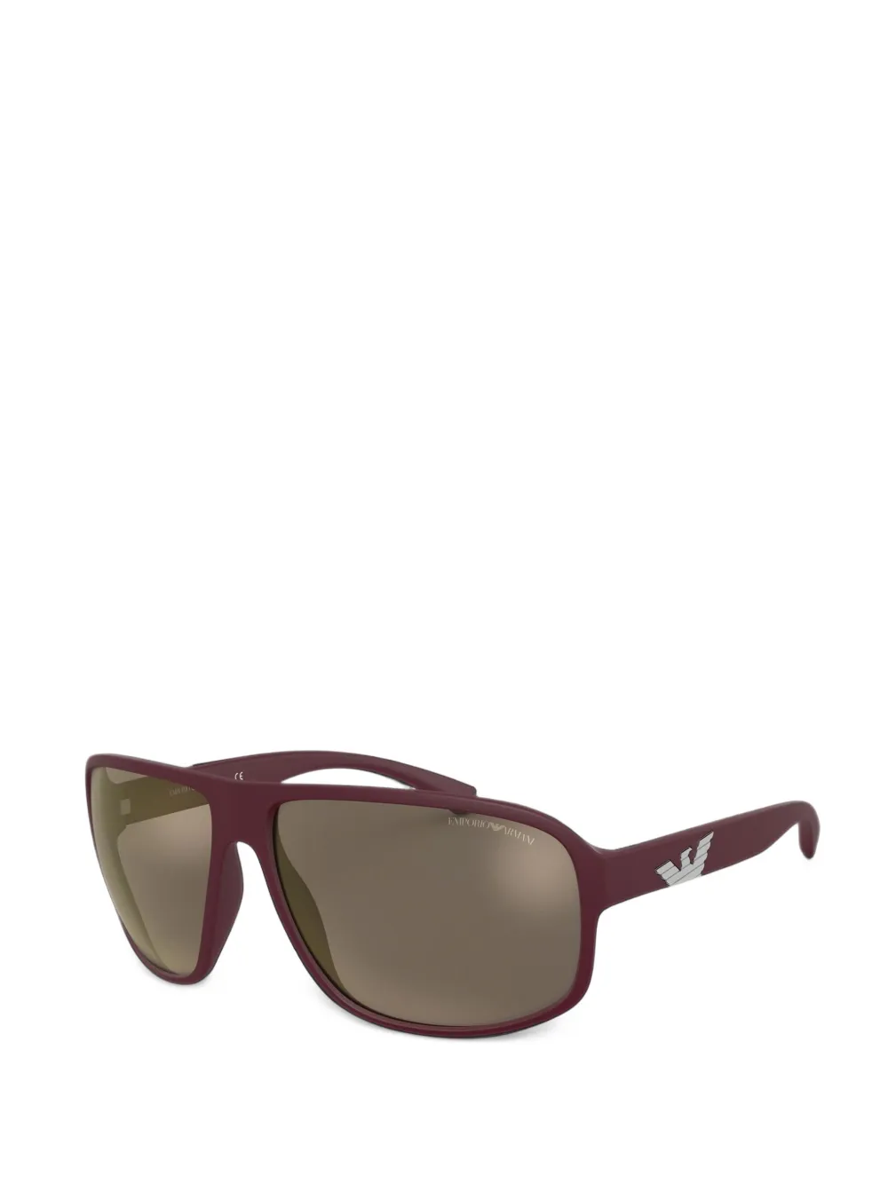 Emporio Armani logo-plaque pilot-frame sunglasses - Rosso