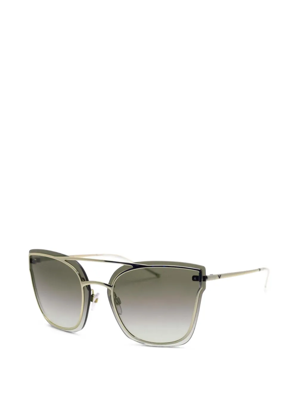 Emporio Armani double-bridge square-frame sunglasses Groen