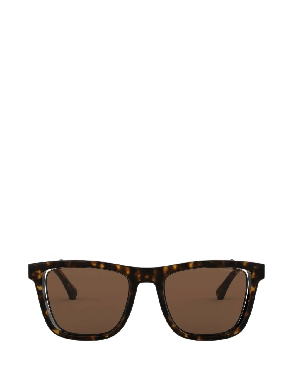 Emporio Armani tortoiseshell-effect rectangle-frame sunglasses Bruin