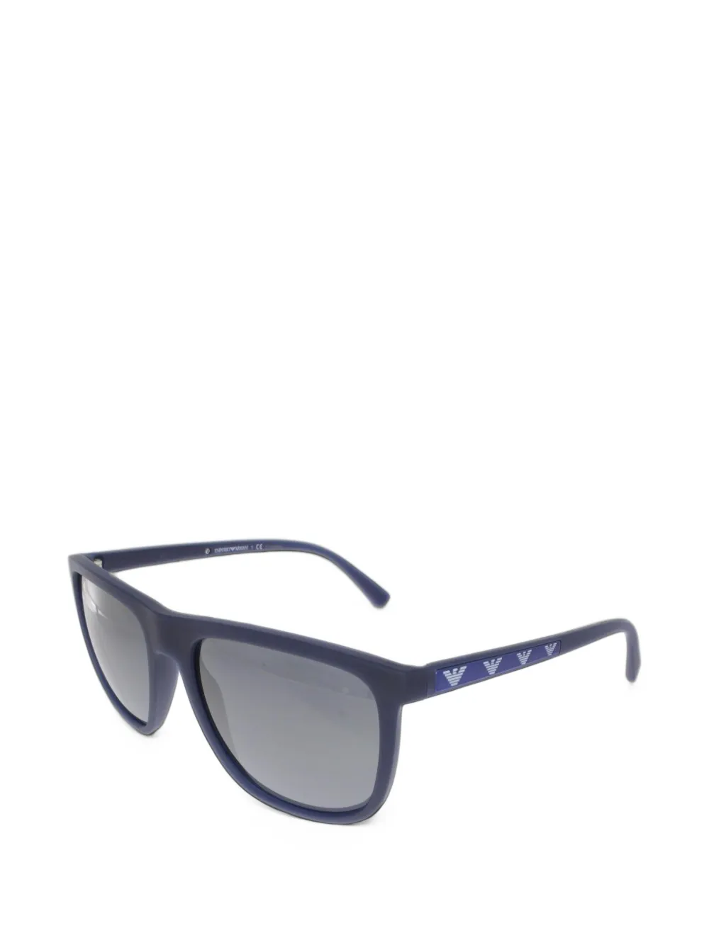 Emporio Armani logo-plaque square-frame sunglasses Blauw