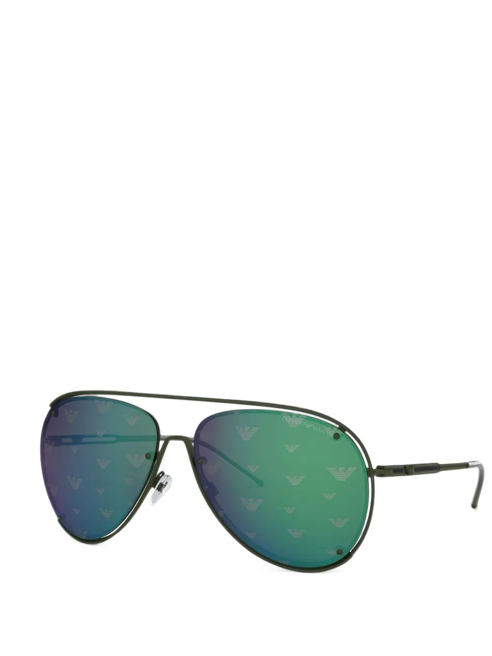 Emporio Armani logo-print pilot-frame sunglasses Groen