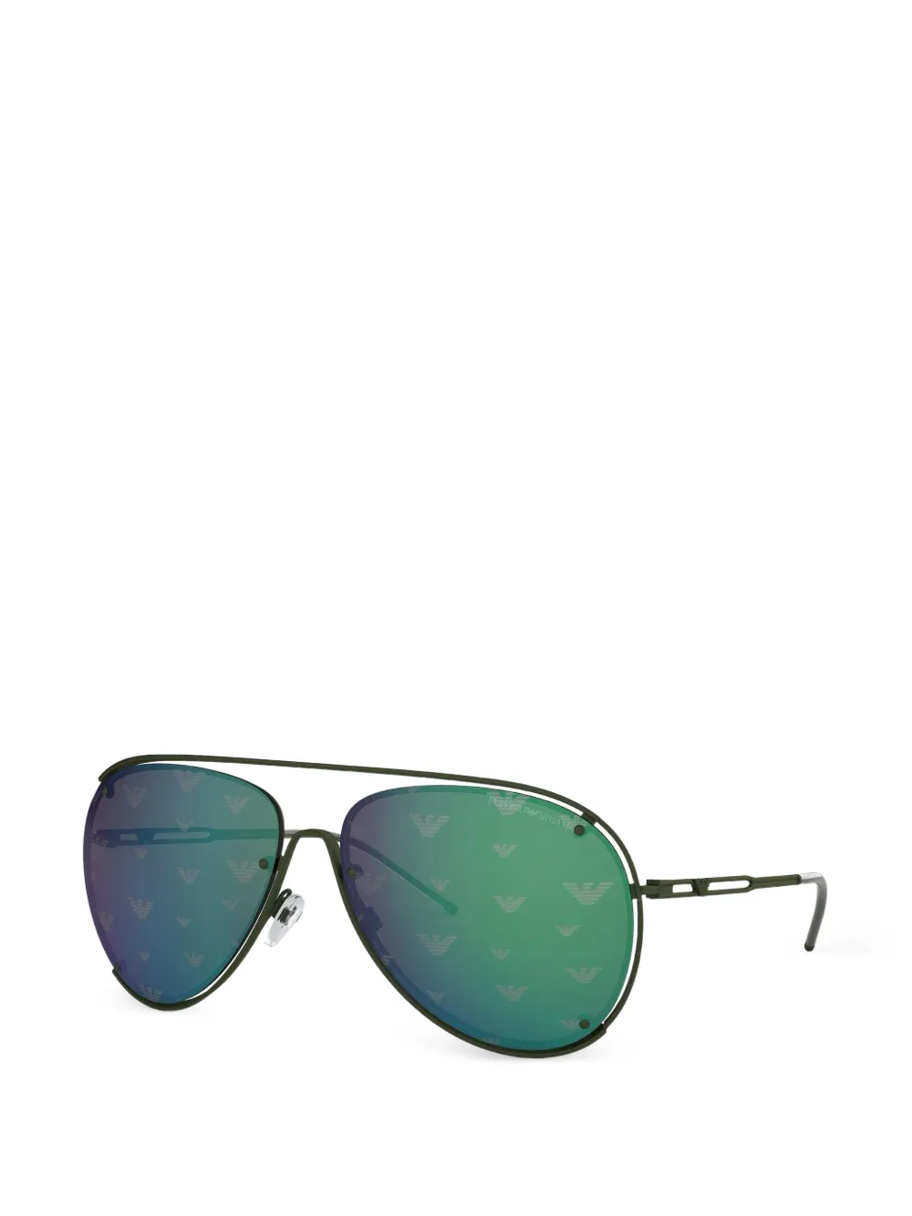Emporio Armani logo-print pilot-frame sunglasses - Verde