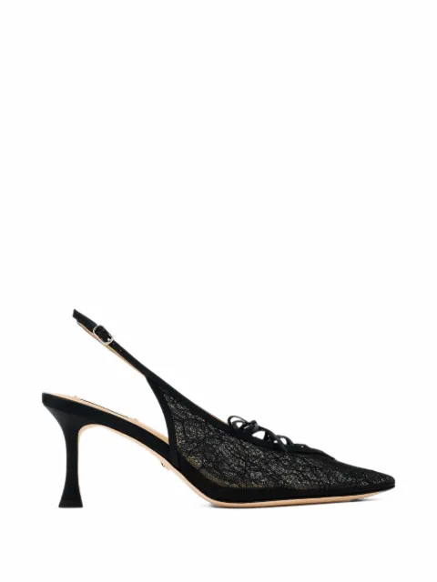 Badgley Mischka Raine lace lace-up slingback pumps