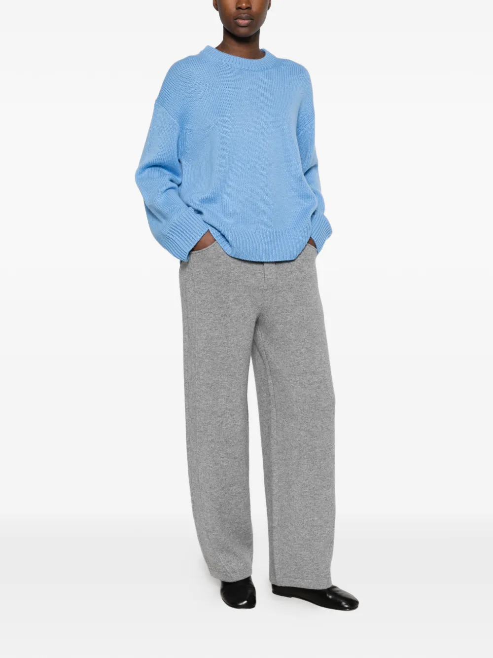 Lisa Yang Veda straight-leg cashmere trousers Grijs