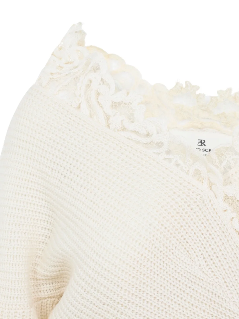 Ermanno Scervino lace-trim wrap sweater Beige