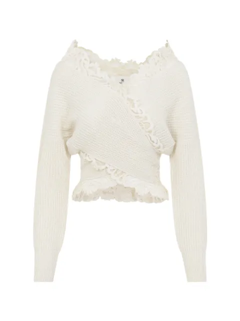 Ermanno Scervino lace-trim wrap sweater